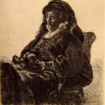 The Arist Mother Seated, in Widow's dress and Black Gloves